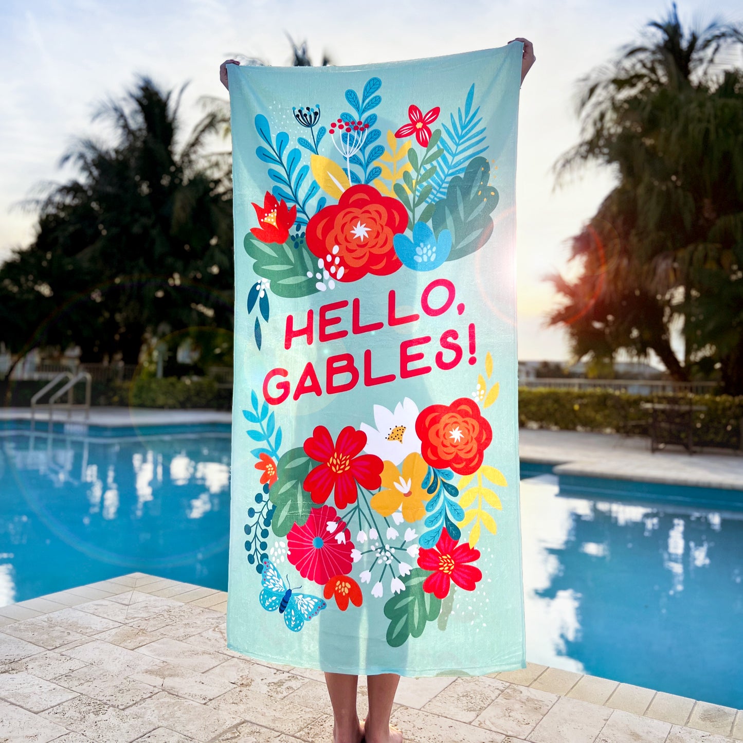 BEACH TOWEL - HELLO, GABLES!