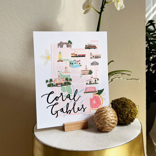 CORAL GABLES MAP (ART PRINT)