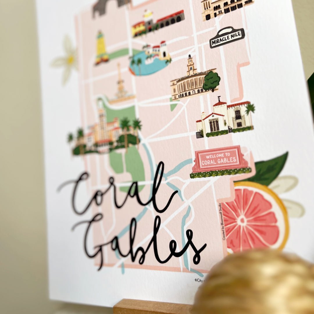 CORAL GABLES MAP (ART PRINT)