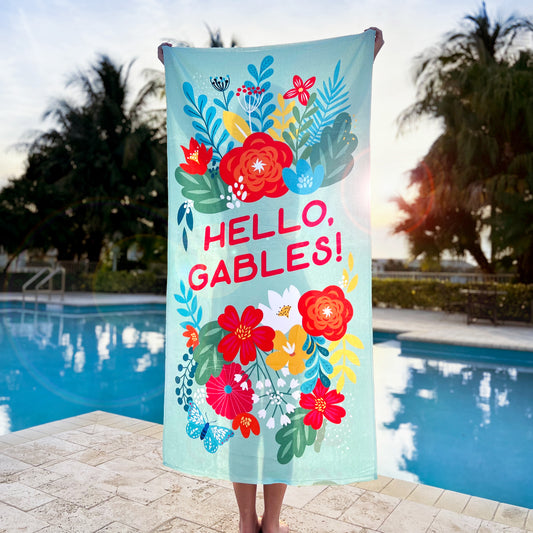 BEACH TOWEL - HELLO, GABLES!