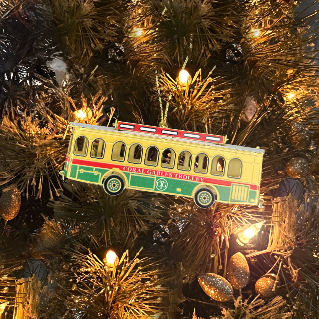 GABLES TROLLEY HOLIDAY ORNAMENT