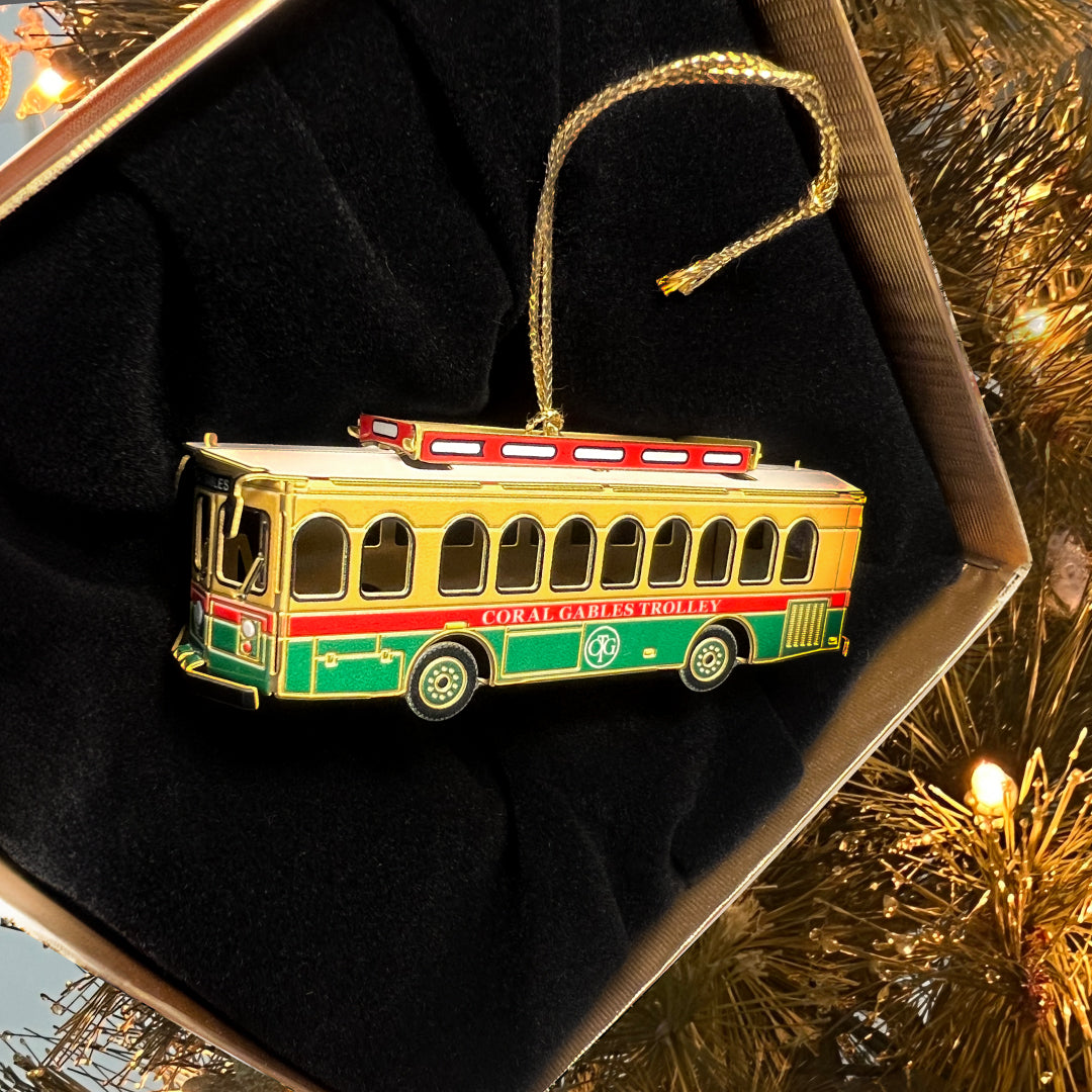 GABLES TROLLEY HOLIDAY ORNAMENT