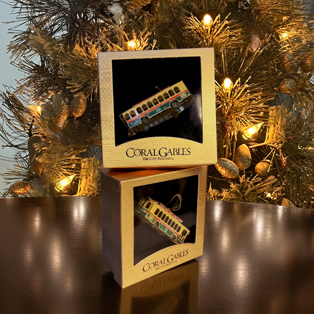 GABLES TROLLEY HOLIDAY ORNAMENT